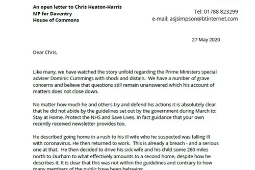 Open letter to Daventry MP Chris Heaton Harris